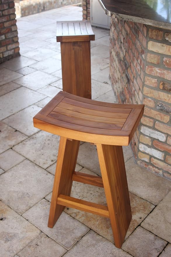 AquaTeak The Original 30" Tall Asia Teak Bar Stool