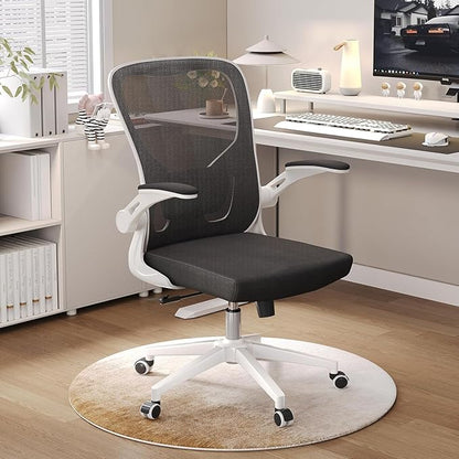 Ergonomic Office Chair, High-Back Mesh Computer Desk Chair with Adjustable Height, Lumbar Support, Flip-Up Armrests,headrest，and Swivel Rolling Design for Home and Office Use