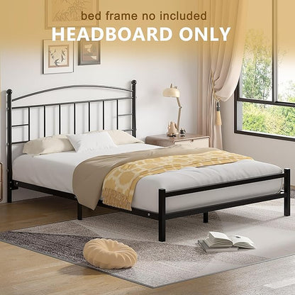 VECELO Metal Queen Size Headboard, Arching Lines Design - 42.91 Inches Tall, Easy to Assembly,Modern Farmhouse Style Steel Headboard Only for Bedroom - Black