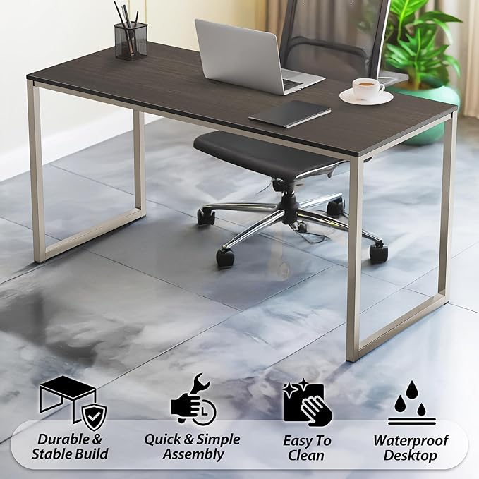 SHW Mission 55-Inch Home Office Computer Desk, Espresso