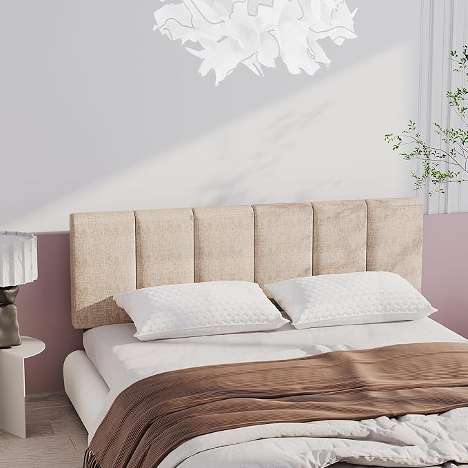 HAOBO Home Upholstered Headboards Foldable Queen/Full Linen Panels with Height Adjustments