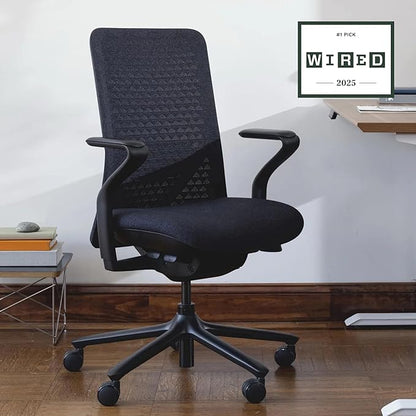 Branch Verve Chair - High Performance Executive Office Chair with Contoured Seat Back and Adjustable Lumbar Rest - High Density Foam Cushion with Aluminum Base - Up to 275 lbs - Galaxy