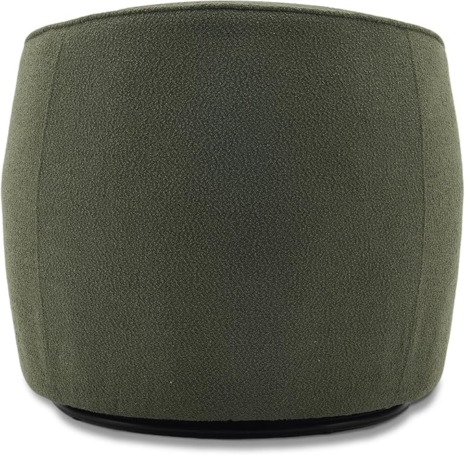 Swivel Accent Chair Set of 2, Modern Upholstered Boucle Barrel Arm Chairs with Pillow for Living Room, 360 Degree Round Swivel Sherpa Armchair with Round Base for Bedroom Club (2, Green)