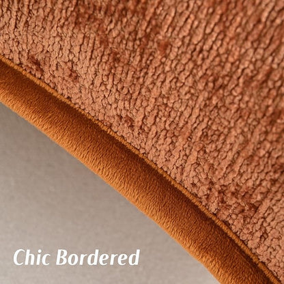FUTEI Rust Chenille Throw Pillow Covers 26x26 Inch Set of 2,Soft Cozy Bound Edge Design Euro Pillow Sham,Home Decor for Couch Bed Living Room
