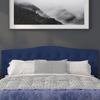 BizChair Tufted Upholstered King Size Headboard in Navy Fabric