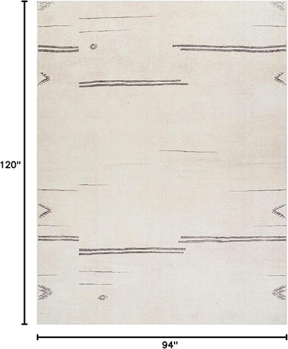 Livabliss x Becki Owens Rivi Moroccan Area Rug , 7'10" x 10', Cream/Charcoal