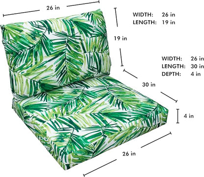 Tommy Bahama Deep Seating Lounge Cushion, 26" X 30" X 4", Coastal Palm Green Leaf