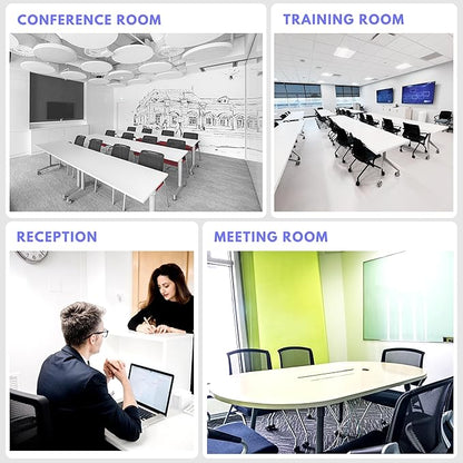 6 Pack Stackable Conference Room Chairs with Wheels and Paddle, Ergonomic Mesh Back and Arms for Meeting, Conference, Reception, Training Room & Home Office Desk Folding Chairs