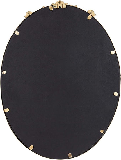 Kate and Laurel Arendahl Ornate Glam Oval Wall Mirror, 18 x 24, Antique Gold, Beautiful Bohemian Mirror for Wall
