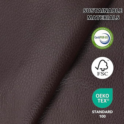 EONIX Wide Lay Flat Power Lift Recliner Chair for Elderly, Oversized Breathable Leather Electric Lift Chairs, 400lbs Heavy Duty Power Recliner with Heat and Massage, SLRY004063, Dark Brown