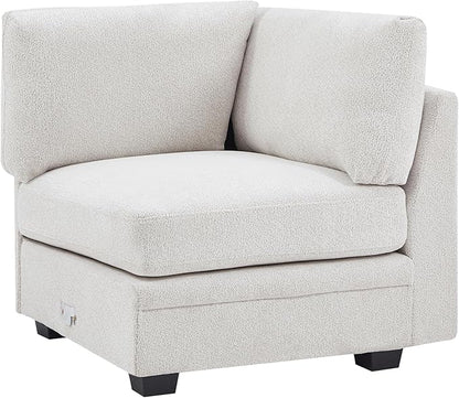 Christopher Knight Home Zery 7-Piece U-Shape Lounge Sofa Couch with Ottomans, Modern Modular Sectional Sofa Set with Pillow Back for Living Room, Chenille Upholstered Cloud Couch with Deep Seat,Beige