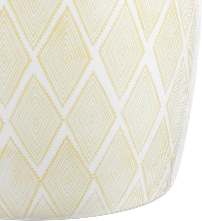 JONATHAN Y TBL1019B Moroccan Diamonds 18" Ceramic Drum Indoor/Outdoor Garden Stool Coastal, Contemporary, Transitional, Patio, Garden Room, Bathroom, Living Room, Yellow