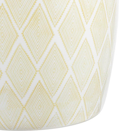 JONATHAN Y TBL1019B Moroccan Diamonds 18" Ceramic Drum Indoor/Outdoor Garden Stool Coastal, Contemporary, Transitional, Patio, Garden Room, Bathroom, Living Room, Yellow