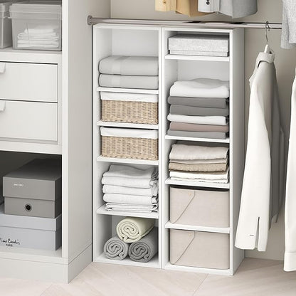 Furinno PASIR 10-Tier Closet Organizers and Storage, Open Shelf, Storage Organizer, 12-Inch Width, for Closet, Bedroom, White