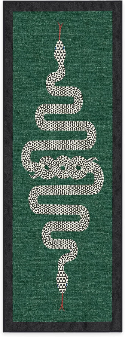 RUGGABLE x Jonathan Adler Machine Washable Modern Runner Rug – Venom Emerald 2.5x7, Stain-Resistant, Non-Slip – Washable Rug for Hallway, Entryway, Living Room & Kitchen–with Cushioned Pad