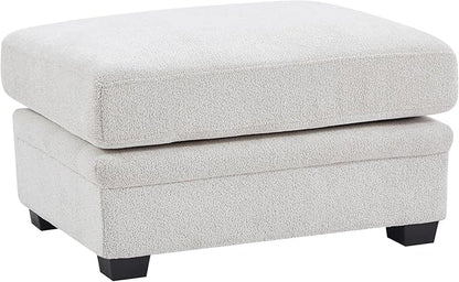 Christopher Knight Home Zery 7-Piece U-Shape Lounge Sofa Couch with Ottomans, Modern Modular Sectional Sofa Set with Pillow Back for Living Room, Chenille Upholstered Cloud Couch with Deep Seat,Beige