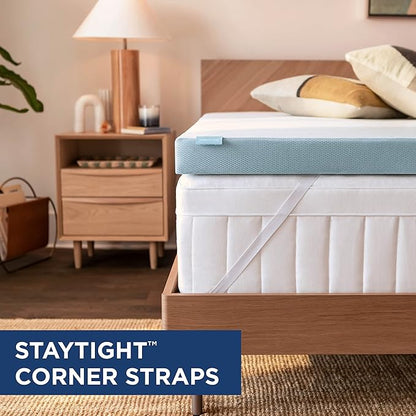 Tempur-Pedic TEMPUR-Adapt + Cooling 3-Inch Full Mattress Topper Medium Luxury Premium Foam, Washable Cover, Medium Cooling Topper,white