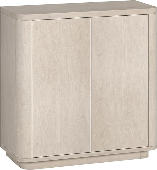 Henn&Hart 32" Wooden Accent Cabinet, Modern Sideboard Buffet Cabinet with Adjustable Shelf for Living Room, Dining Room, Bedroom or Entryway, Alder White