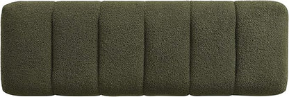 Christopher Knight Home Manila 50" Boucle Fabric Dining Bench, Rectangular Upholstery Ottoman Bench, Bedroom End of Bed Footstool, Living Room Extra Seat Footrest, No Assembly Needed, Jungle Green