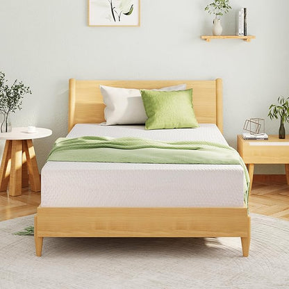 EGOHOME Twin XL Memory Foam Mattress, 10 Inch Bed Mattress in a Box with Cooling Green Tea Gel, Relieve Pressure with Medium Support, CertiPUR-US Certified, 80''L x 38''W, White