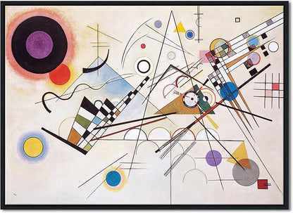 Wieco Art Framed Canvas Wall Art Wassily Kandinsky Composition VIII Picture Print of Famous Paintings Abstract Canvas Prints for Living Room Home Decor and Wall Decorations