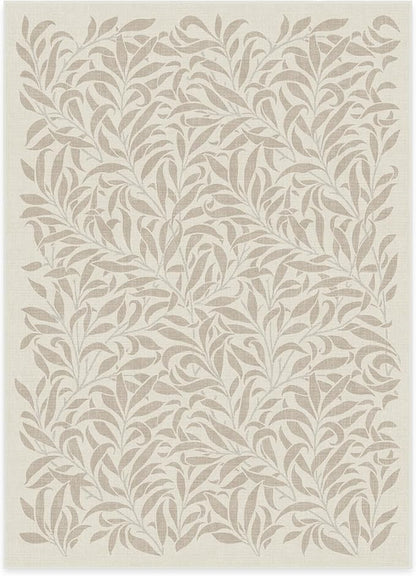 RUGGABLE x Morris & Co Machine Washable Area Rug – Pure Willow Boughs Natural 5x7, Stain-Resistant, Non-Slip – Medium Rugs for Living Room, Bedroom, Hallway, Entryway & Office–with Cushioned Pad