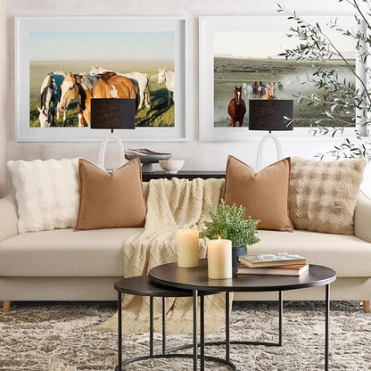 ZWJD Camel Pillow Covers 16x16 Set of 2 Chenille Throw Pillow Covers with Elegant Design Soft and Luxurious Decorative Throw Pillows for Couch, Bed, and Home Decor