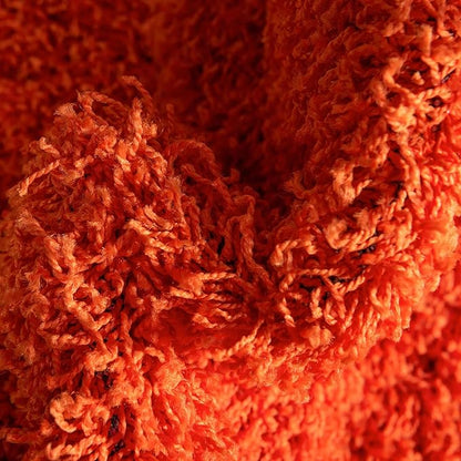 Unique Loom Solid Shag Collection Area Rug (5' 3" Round, Tiger Orange)