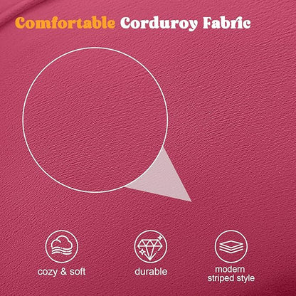MeMoreCool Stuffed Round Pouf Ottoman Foot Rest, Floor Pouf Foot Stool with Soft Foam Chunk Filling, Small Round Ottoman Footstool Circle Footrest for Living Room