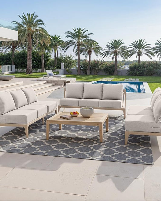 Luxury 24x24x6 Inch Outdoor Chair Cushions - Set of 2 Water Resistant Comfortable Patio Seat Cushion for Porch Set Rattan Dining Rocker Glider Chairs Loveseat Couch Sectional Sofa - Beige