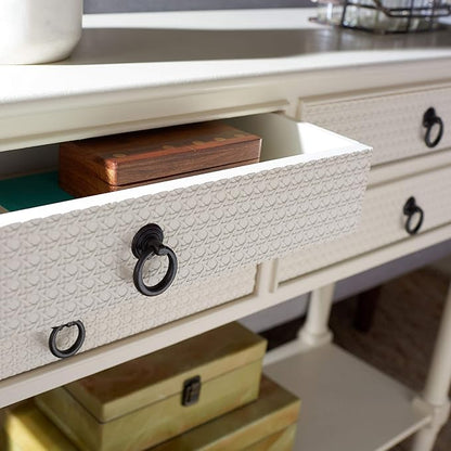 Safavieh Home Collection Haines White 4-Drawer Bottom Shelf Console Table
