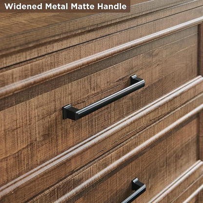 ACCOHOHO Farmhouse 8 Drawers Dresser Chests for Bedroom,52" Wide Wood Rustic Chest of Drawers with Metal Handle,Natural Texture,Drawer Organizer for Bedroom,Living Room,Hallway and Entryway,LB