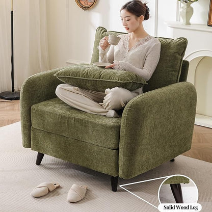 Oversized Accent Chair Set of 2,All Seats Storage,Comfy Armchair,24.5'' Deep Seat,Upholstered Living Room Chairs,Reading Chair for Bedroom,Office,Chenille,Green