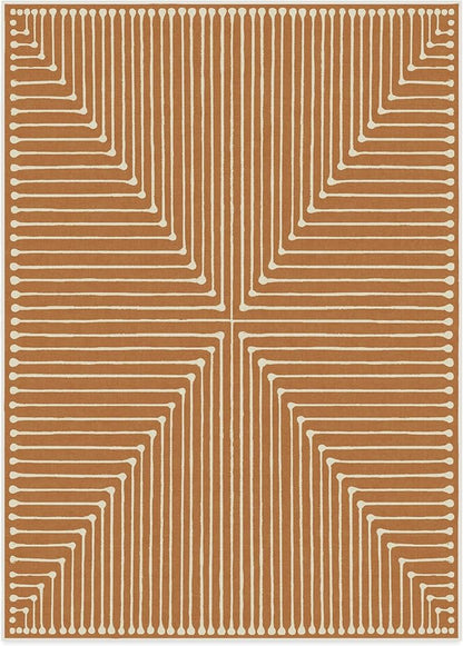 RUGGABLE x Jonathan Adler Machine Washable Modern Area Rug – Inkdrop Copper 10x14, Stain-Resistant, Non-Slip – Large Rugs for Living Room, Bedroom, Hallway, Entryway & Office–with Standard Pad