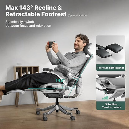 HINOMI H2 Pro Premium Ergonomic Office Chair - Comfy Home Office Desk Computer Chair with Adjustable Back Support, Swivel Wheels, Flip-up Arms, Comfortable Mesh Seat for Desk Work (Black)