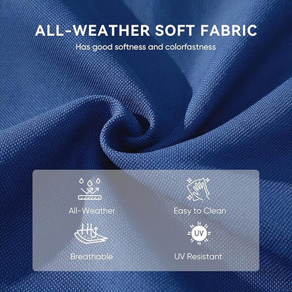 7-Piece Outdoor Patio Cushion Set - Fade & Water Resistant with Removable Olefin Cover, 22x24x4 Inch Memory Foam Cushions for Wicker Sectional Sof - Blue/Regular