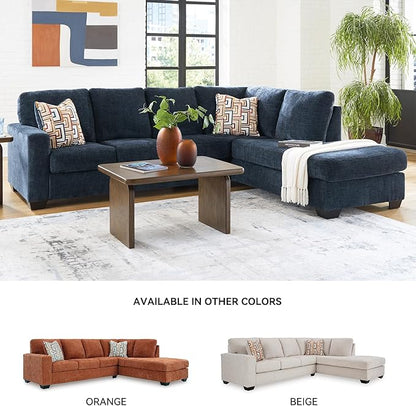 Signature Design by Ashley Aviemore Casual L-Shaped 2-Piece Sectional with Chaise for Living Room, Blue