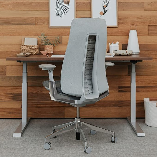 Haworth Fern Office Chair – Ergonomic and Stylish Desk Chair with Breathable Mesh Finish - Without Lumbar Support (Silver Leaf)