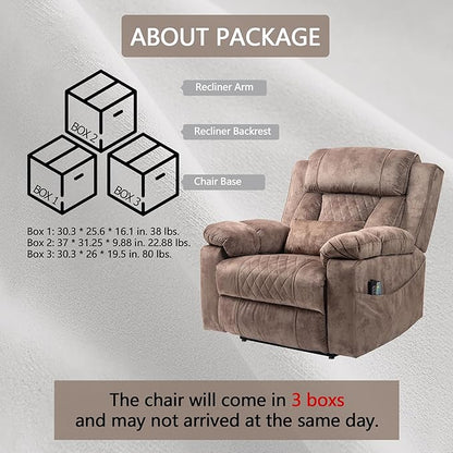 Big Man Power Lay Flat Lift Chair Oversized Recliner Dual Motor Heat Vibration for Elderly, Overstuffed Electric Extra Wide Recliners with Flip Arm Storage Cup Holders,USB Type C Charging