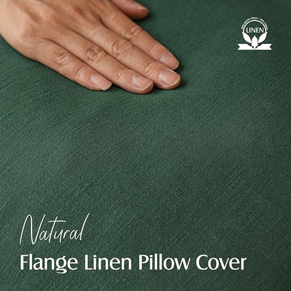 Foindtower Pack of 2, Decorative Linen Soild Throw Pillow Covers Soft Accent Lumbar Cushion Case Boho Farmhouse Pillowcase for Chair Couch Sofa Bedroom Living Room Home Decor 12 x 20 Inch Pine Green