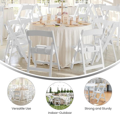 Flash Furniture Hercules Series Kids Padded Folding Chairs for Children, Children's Event Seats with 264-lb. Static Weight Capacity, Set of 11, White