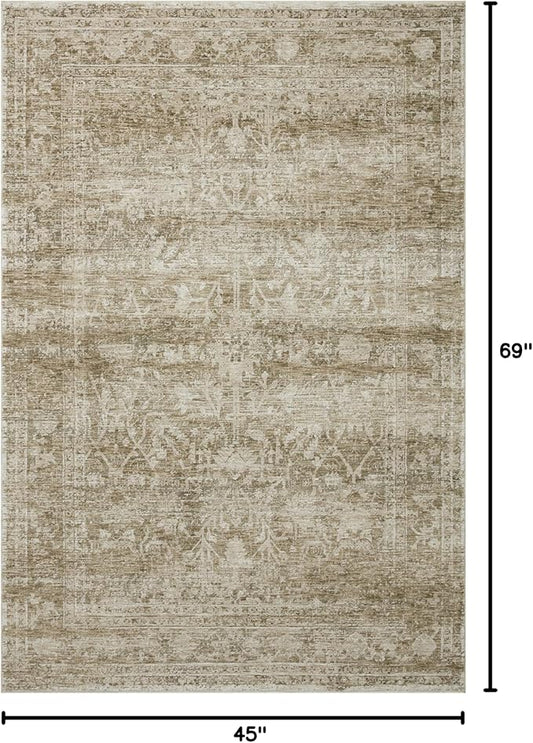 Loloi Amber Lewis Honora Collection HON-01 Khaki/Beige 3'-9" x 5'-9" Accent Rug