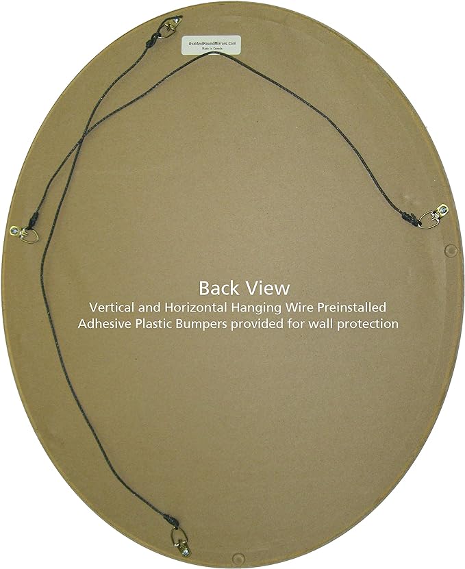 OVALCREST Oval Beveled Wall Mirror for Home Decor - Florence Style - Sunset Gold - 28" x 22"