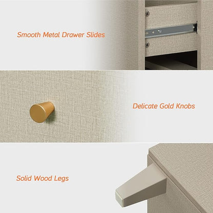 WAMPAT Storage Cabinet for Living Room, 32.4" H Freestanding Wood Accent Cabinets Floor Cupboard with Drawer, Door, and Adjustable Shelf for Dining Room, Kitchen, Entryway, Beige Linen Texture Finish