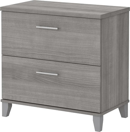 Bush Furniture 2 Drawer Lateral File Cabinet, Letter and Legal-Size Document Storage for Home or Professional Office, Somerset Collection, Platinum Gray