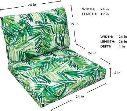 Tommy Bahama Deep Seating Lounge Cushion, 24" X 26" X 4", Coastal Palm Green Leaf
