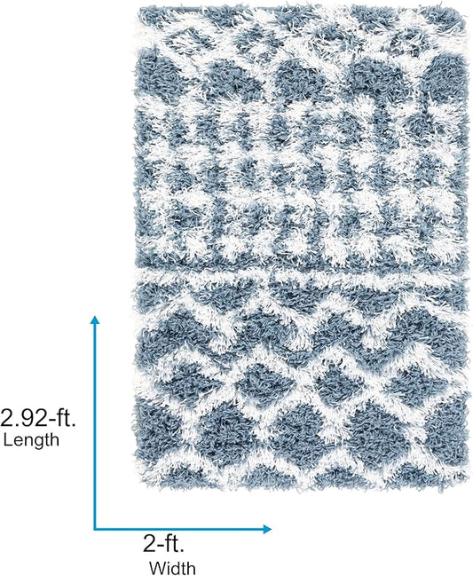 Livabliss Hapsburg Moroccan Shag Area Rug, 2' x 2'11", Denim
