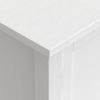 SIMPLIHOME Redmond SOLID WOOD 32 inch Wide Transitional Low Storage Cabinet in White for the Living Room, Entryway and Family Room