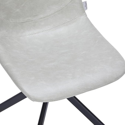 LeisureMod Markley Swivel Leather Dining Side Chair with Durable Iron Legs – Comfortable Accent Chair for Kitchen, Dining Room, or Office Set of 4
