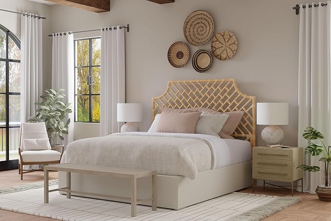 Kouboo Rattan Chippendale Headboard, Full Size, Natural